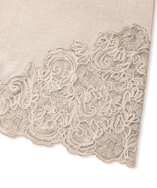 Lace-Applique Knit Skirt