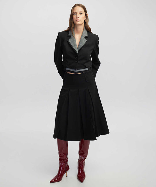 Pleated Midi Skirt