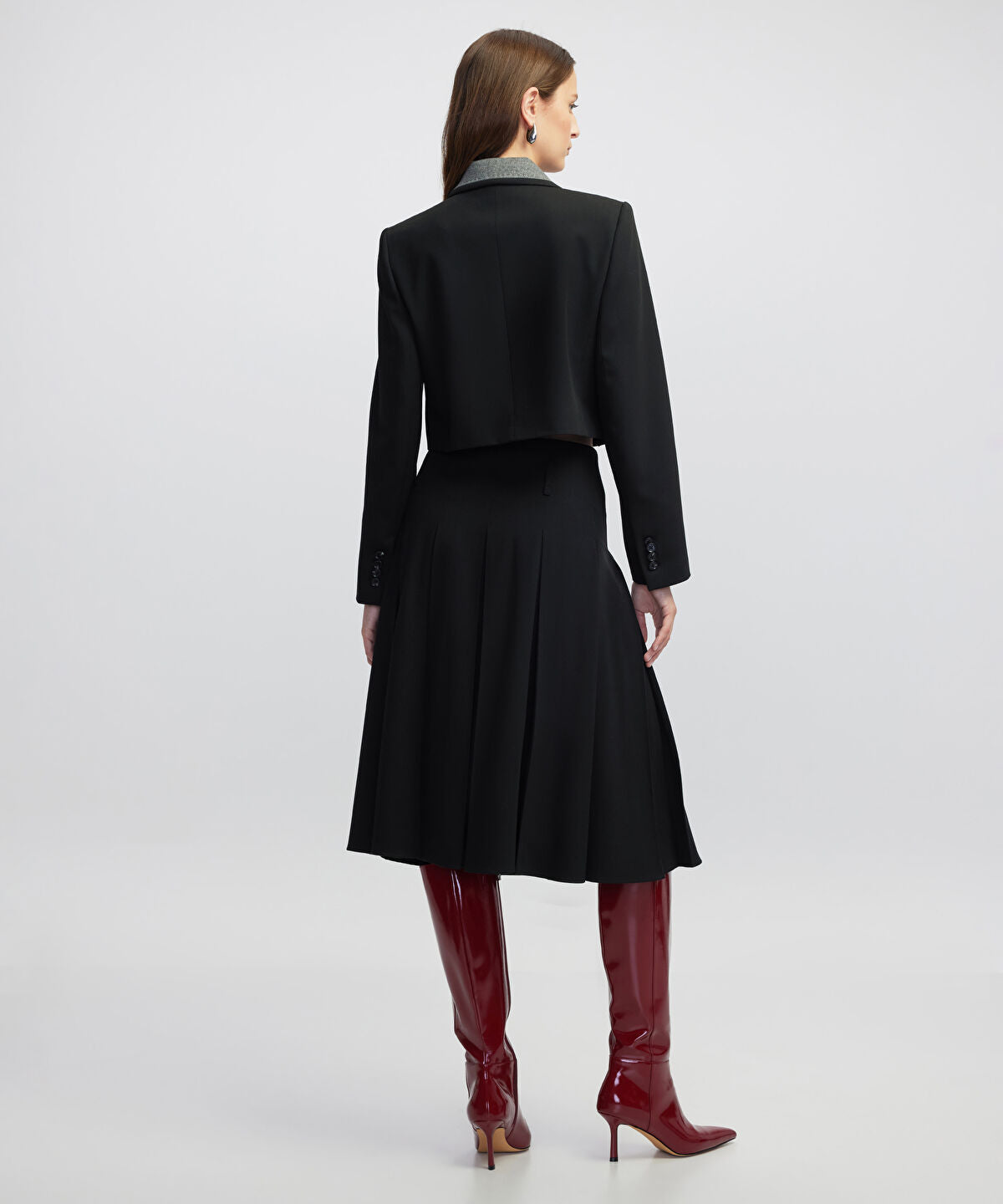 Zoomed Pleated Midi Skirt