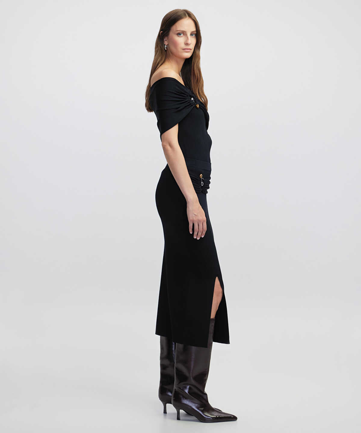Belted Knit Skirt 