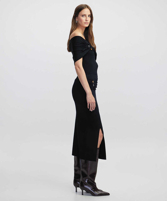 Belted Knit Skirt 