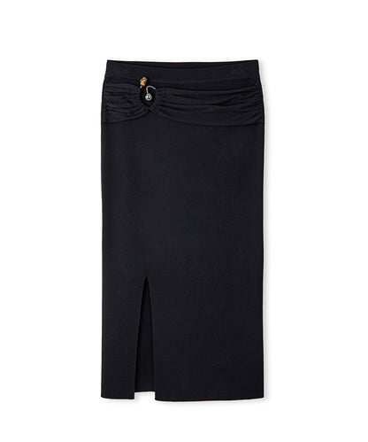Belted Knit Skirt 