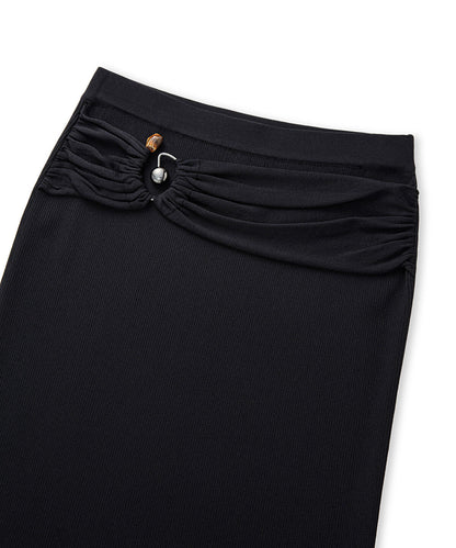 Belted Knit Skirt 