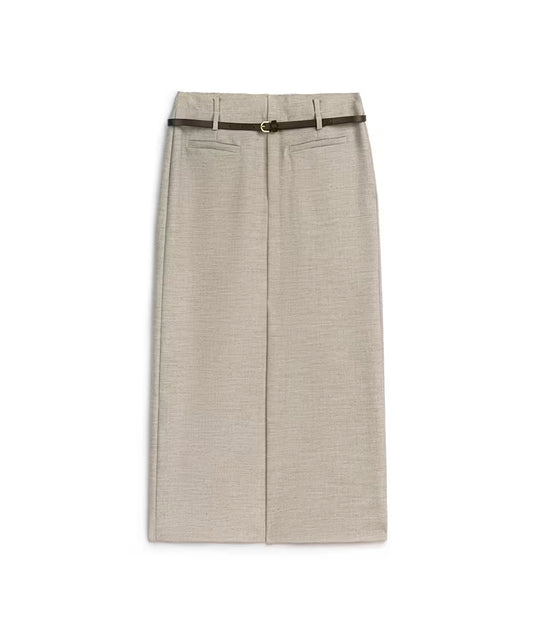 Belted Pencil Skirt