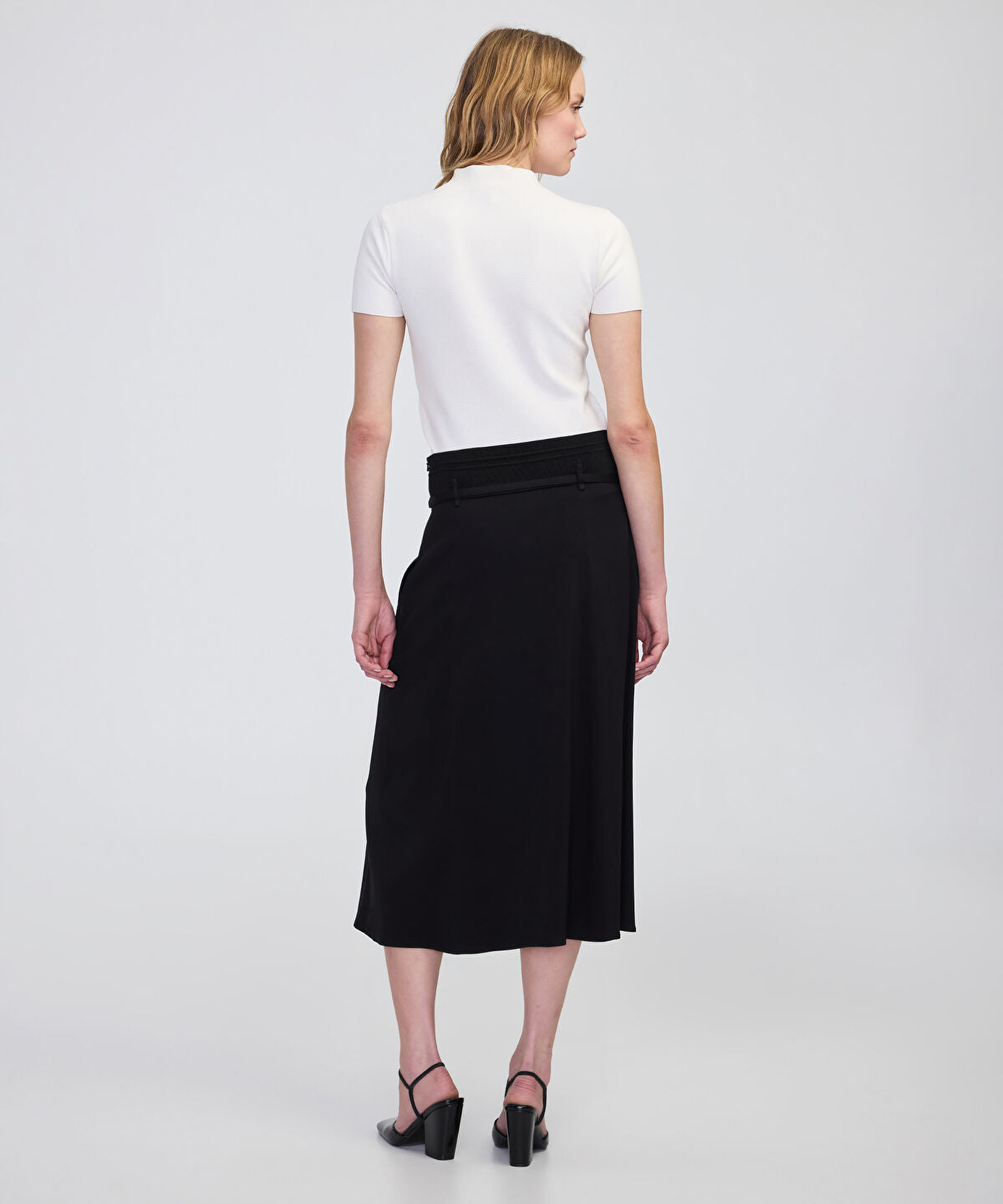 Zoomed Belted Midi Skirt