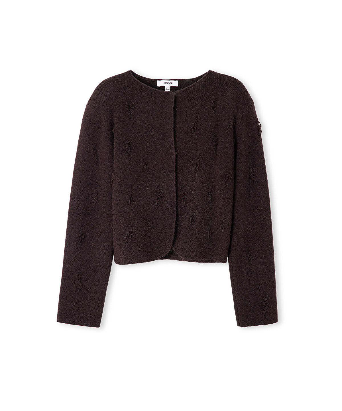 Zoomed Distressed Knit Jacket