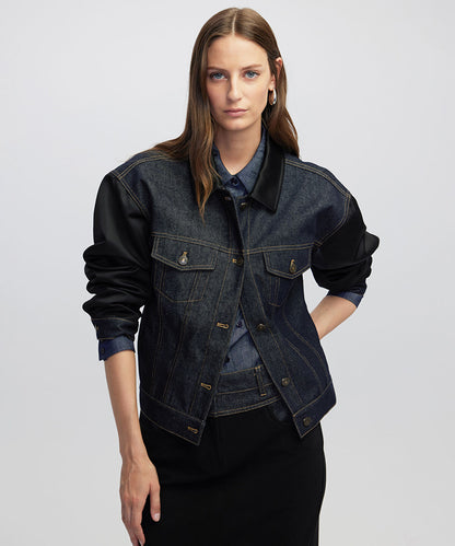 Mixed Media Denim Jacket