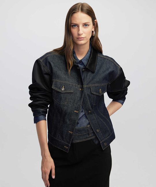Mixed Media Denim Jacket