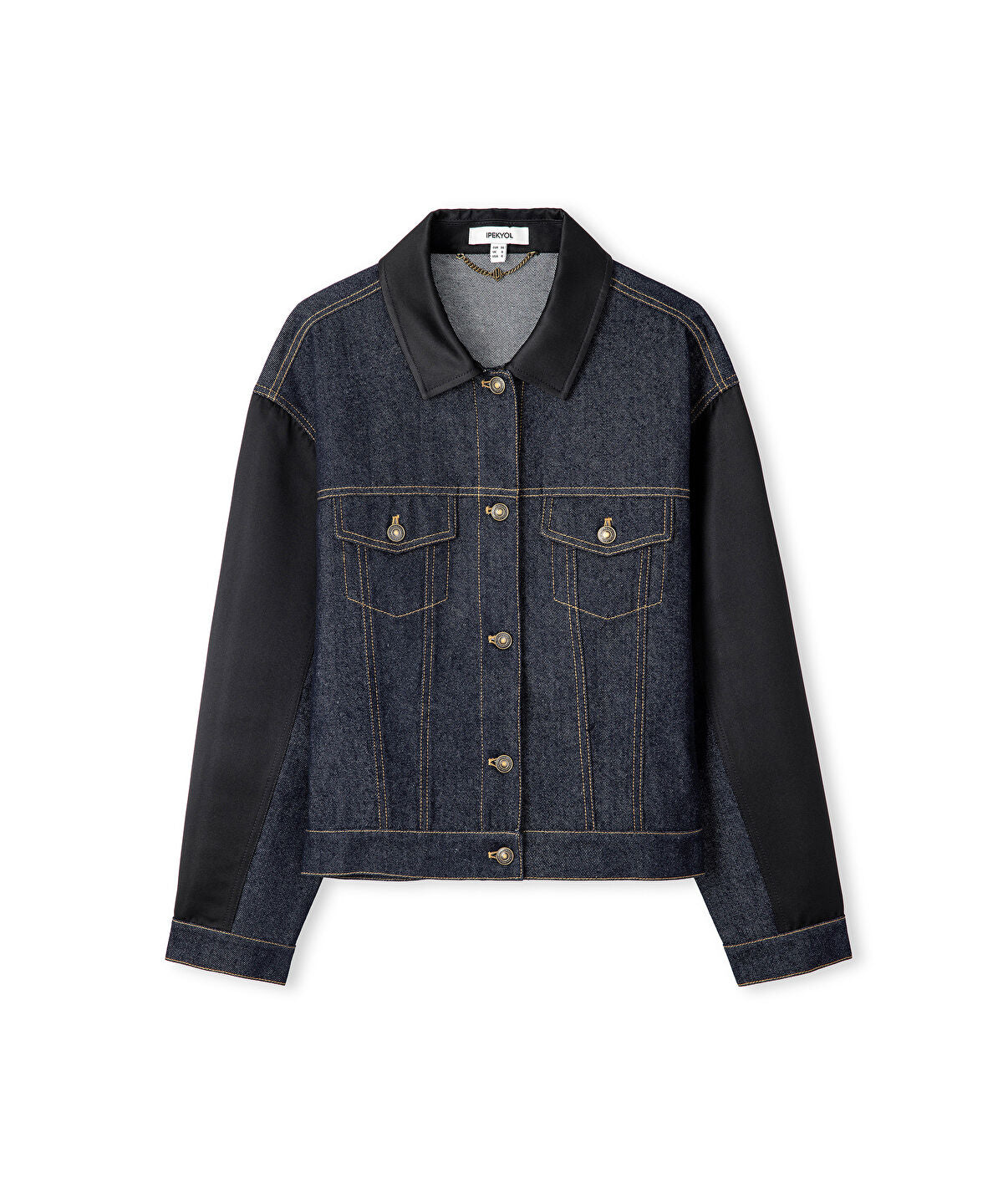 Zoomed Mixed Media Denim Jacket