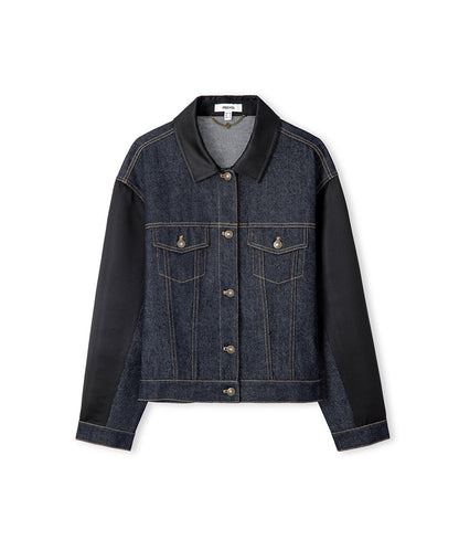 Mixed Media Denim Jacket