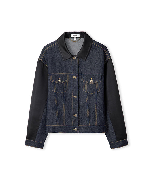 Mixed Media Denim Jacket