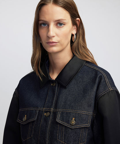Mixed Media Denim Jacket