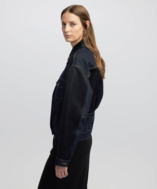 Mixed Media Denim Jacket