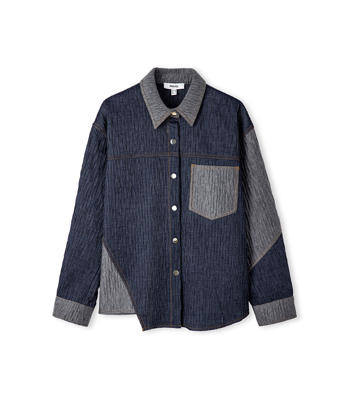 Color-Block Crushed Textured Jacket