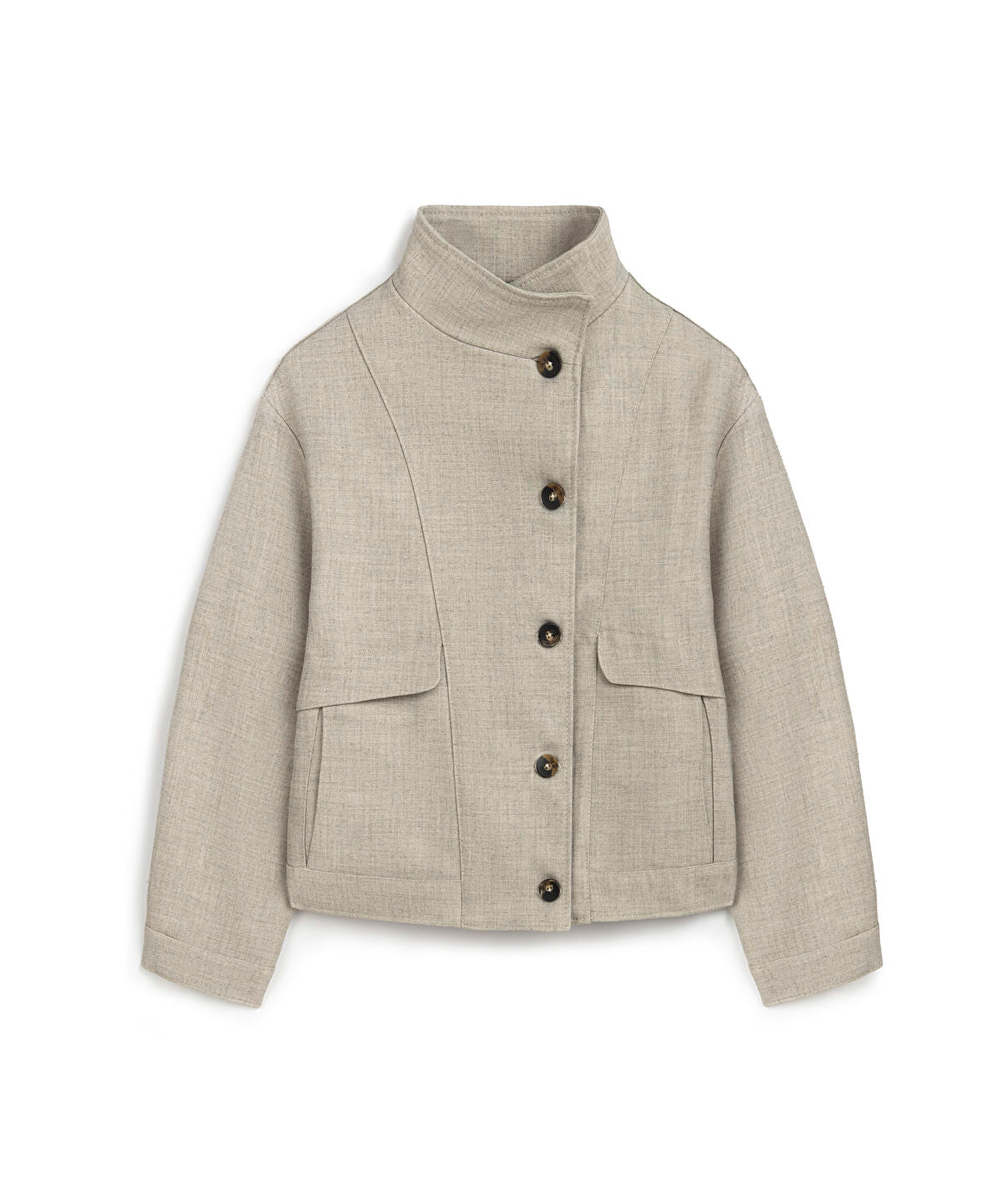Zoomed High-Collar Boxy Jacket