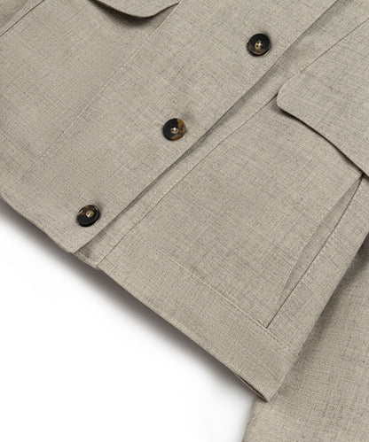 High-Collar Boxy Jacket