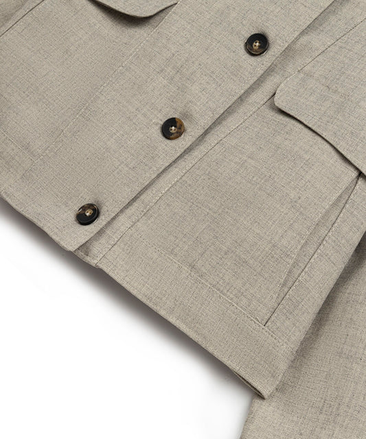 High-Collar Boxy Jacket