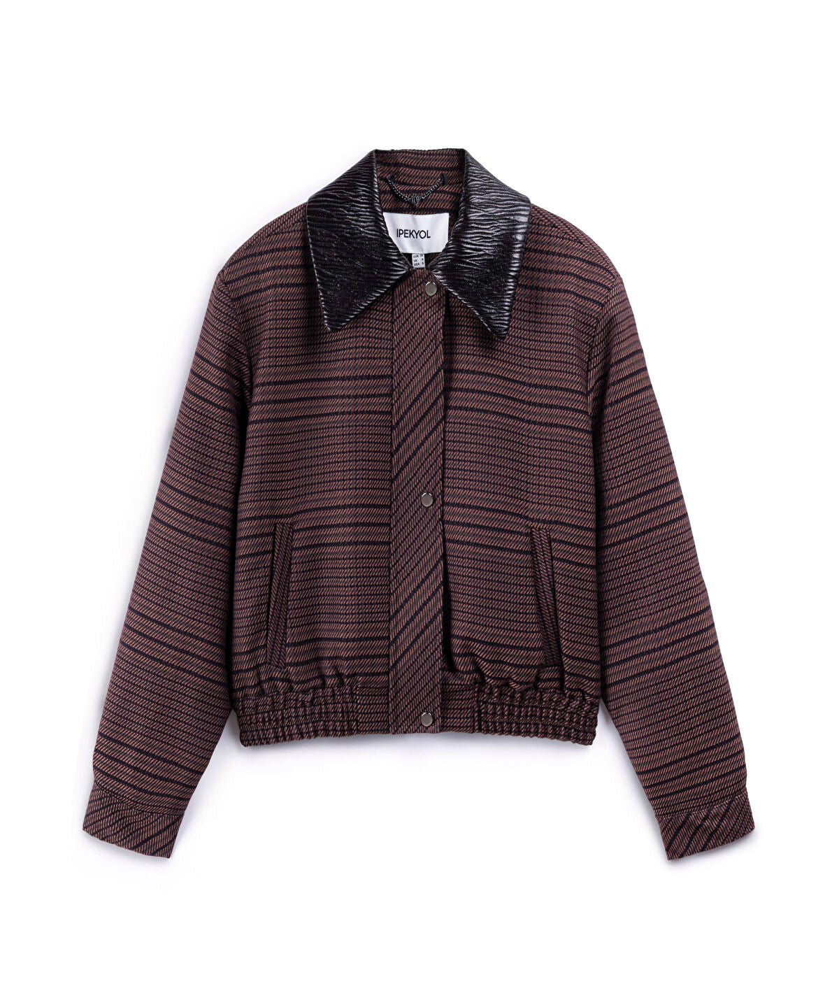 Zoomed Contrast Collar Checked Jacket