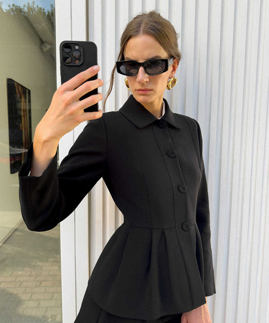 Pleated Peplum Jacket