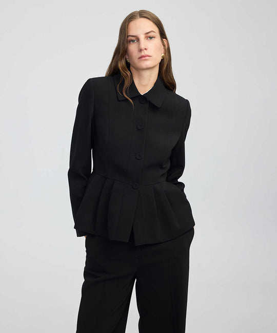 Pleated Peplum Jacket