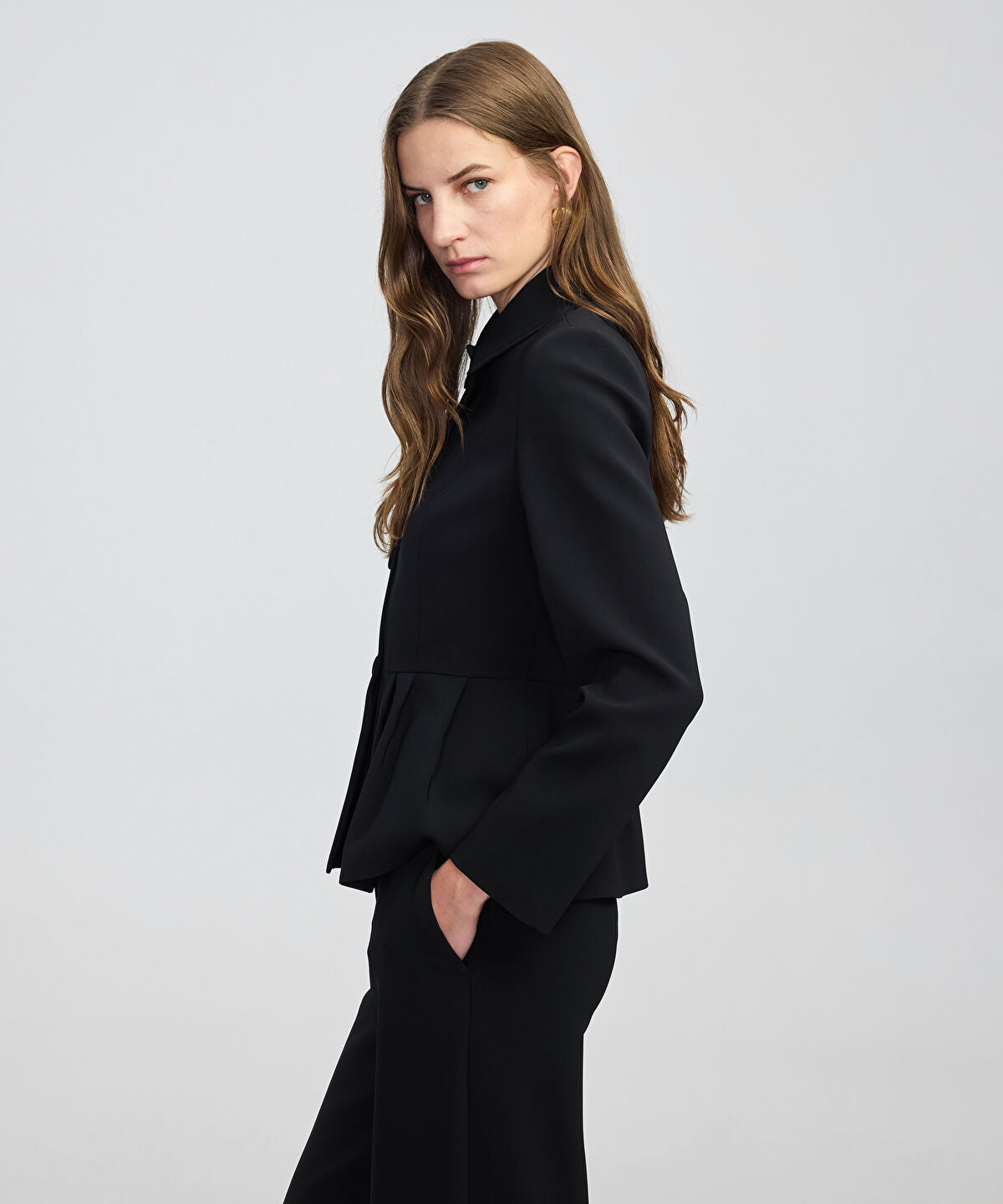 Pleated Peplum Jacket