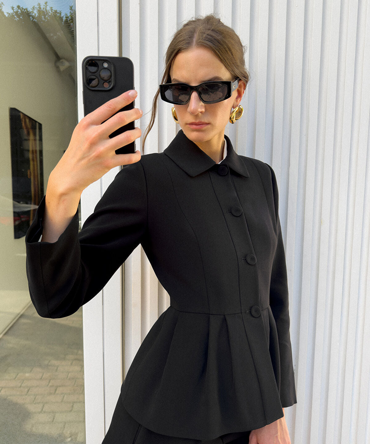 Zoomed Pleated Peplum Jacket