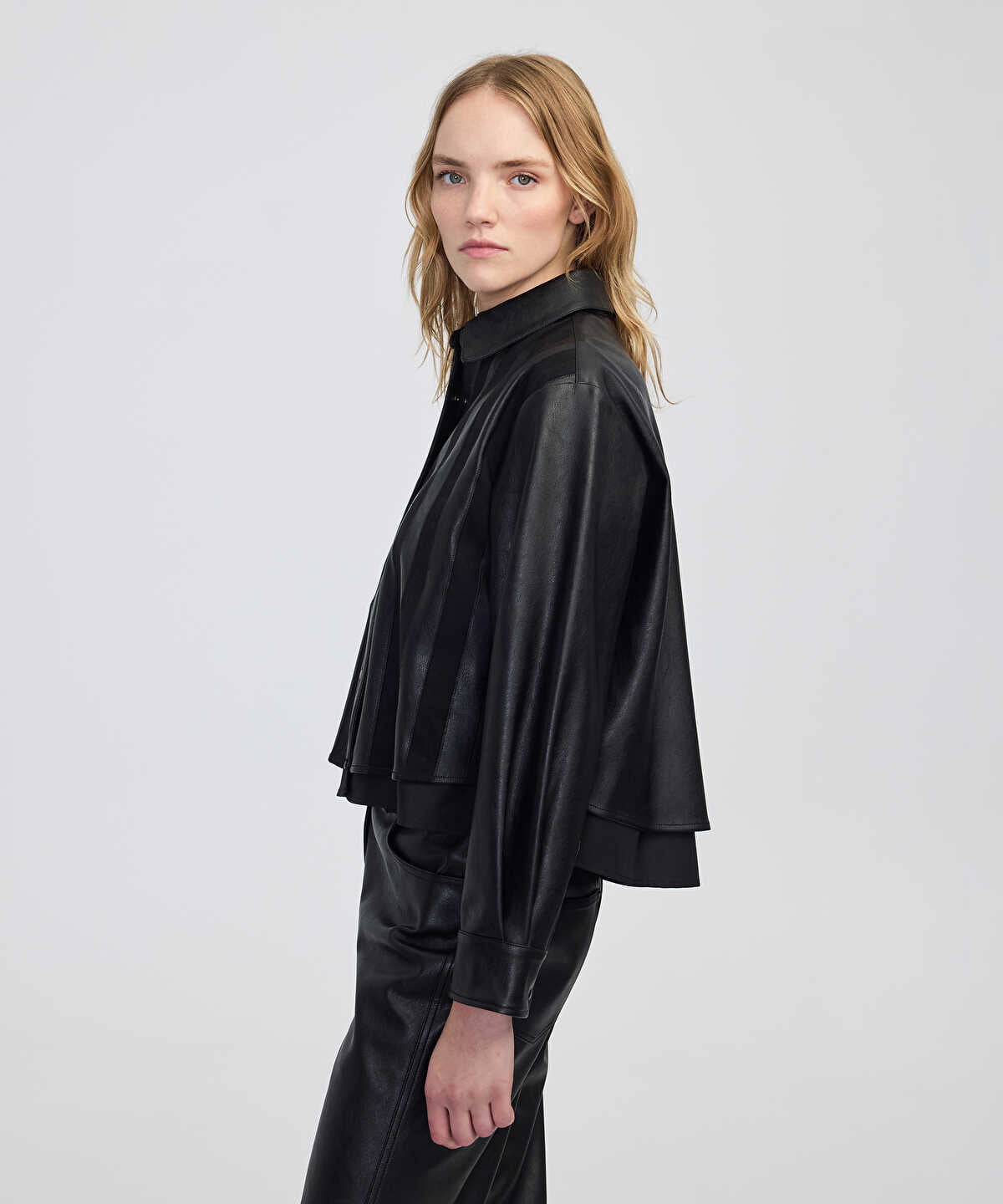 Zoomed Mixed Media Layered Jacket