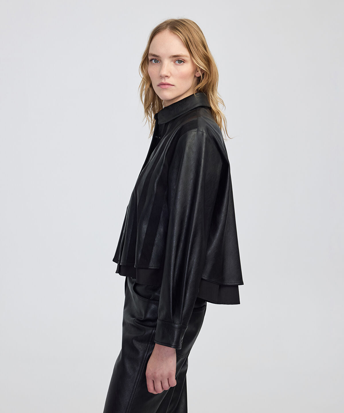 Zoomed Mixed Media Layered Jacket