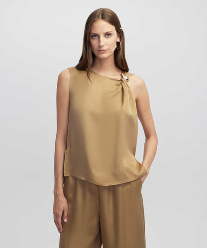 Mixed Blouse with Buckle