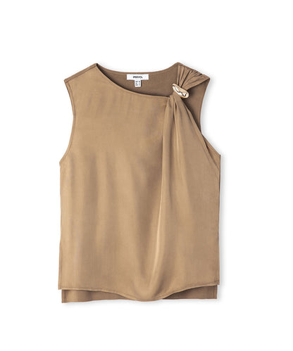 Mixed Blouse with Buckle