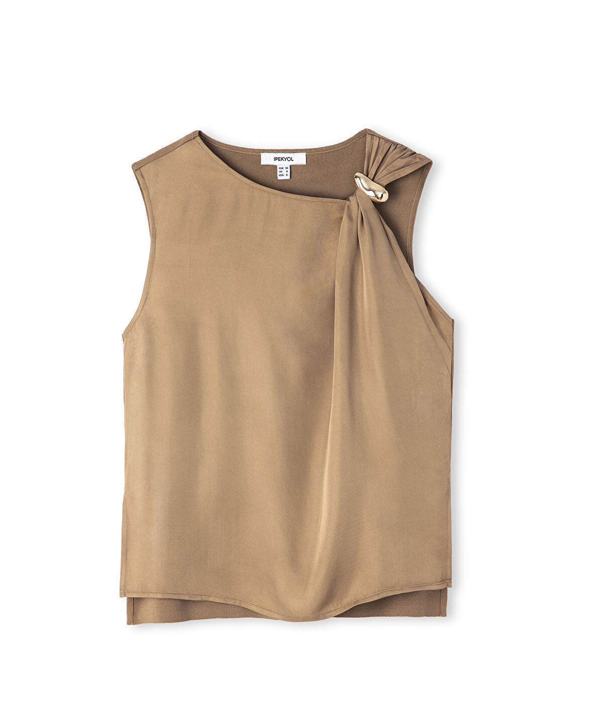 Zoomed Mixed Blouse with Buckle