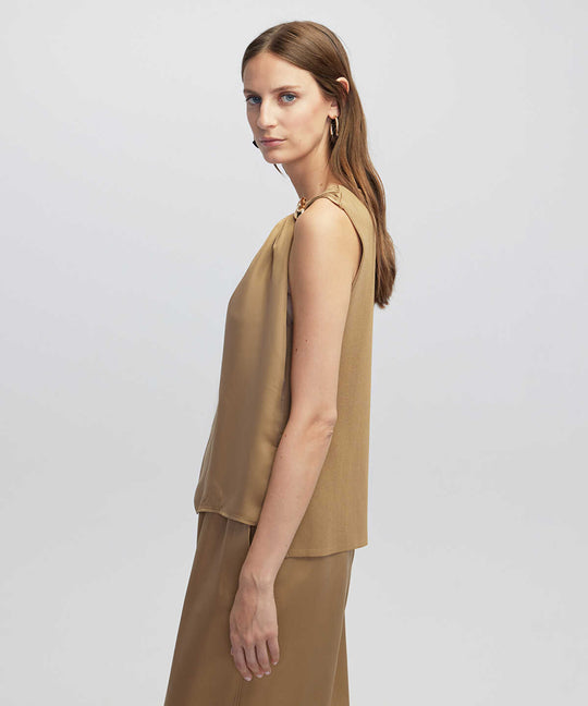 Mixed Blouse with Buckle