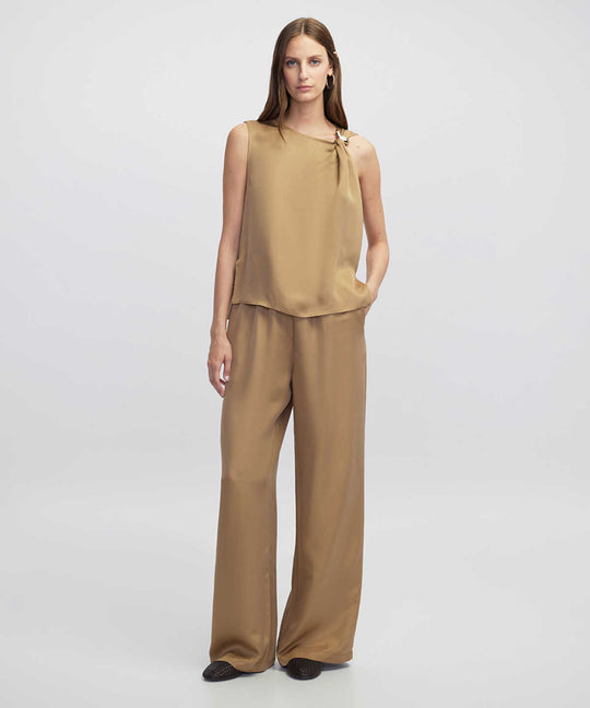 Mixed Blouse with Buckle
