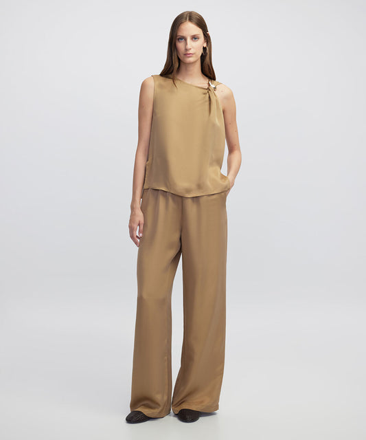 Mixed Blouse with Buckle