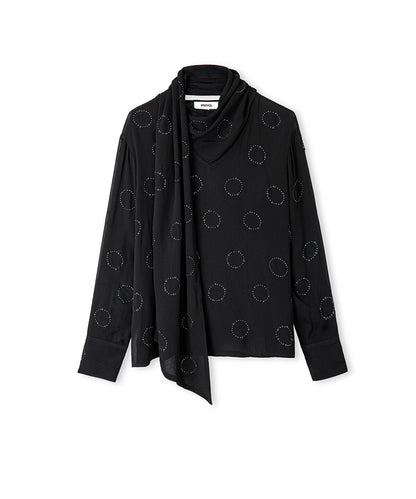 Rhinestone Chiffon Blouse