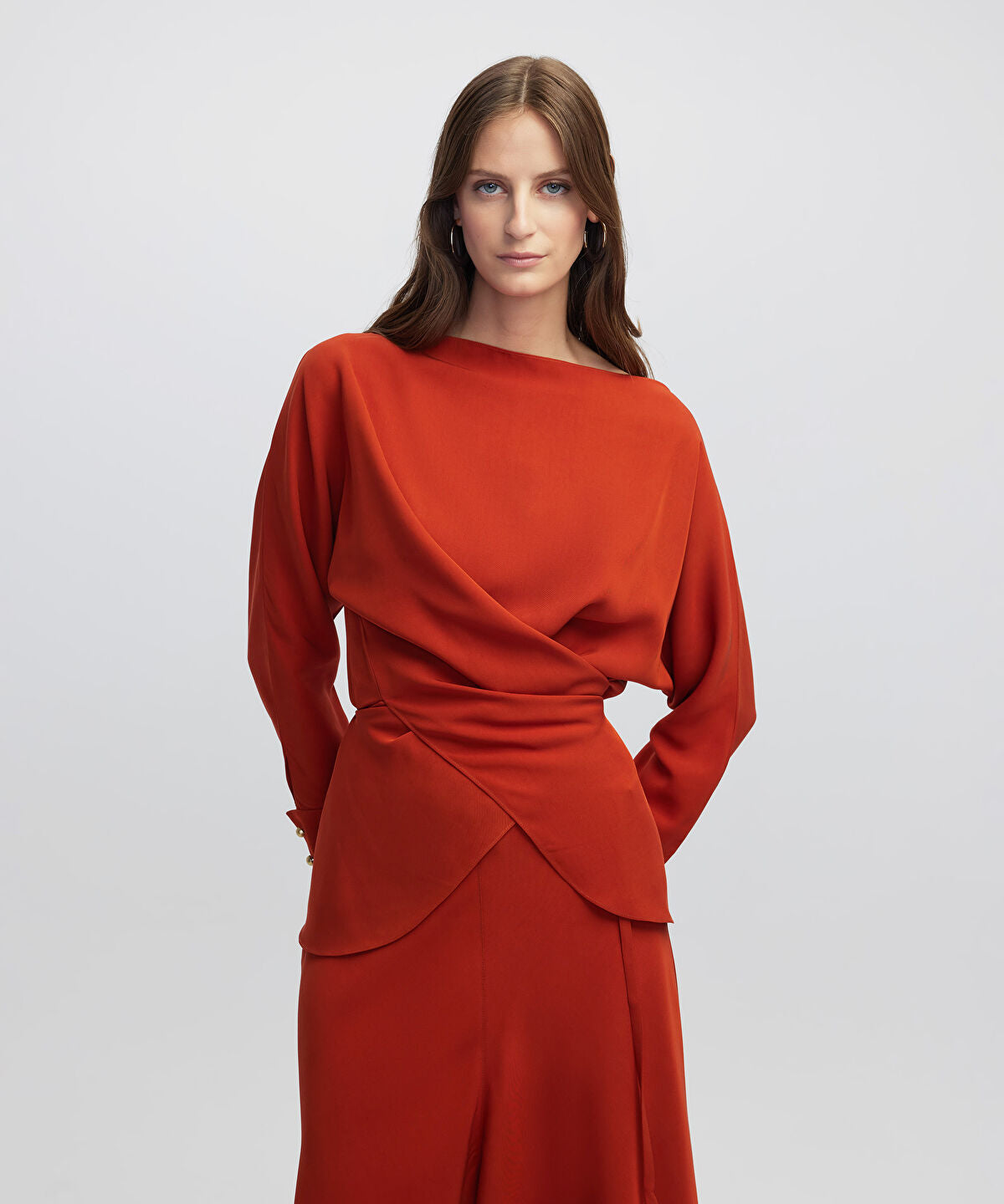 Zoomed Basic Blouse with Tied Detail