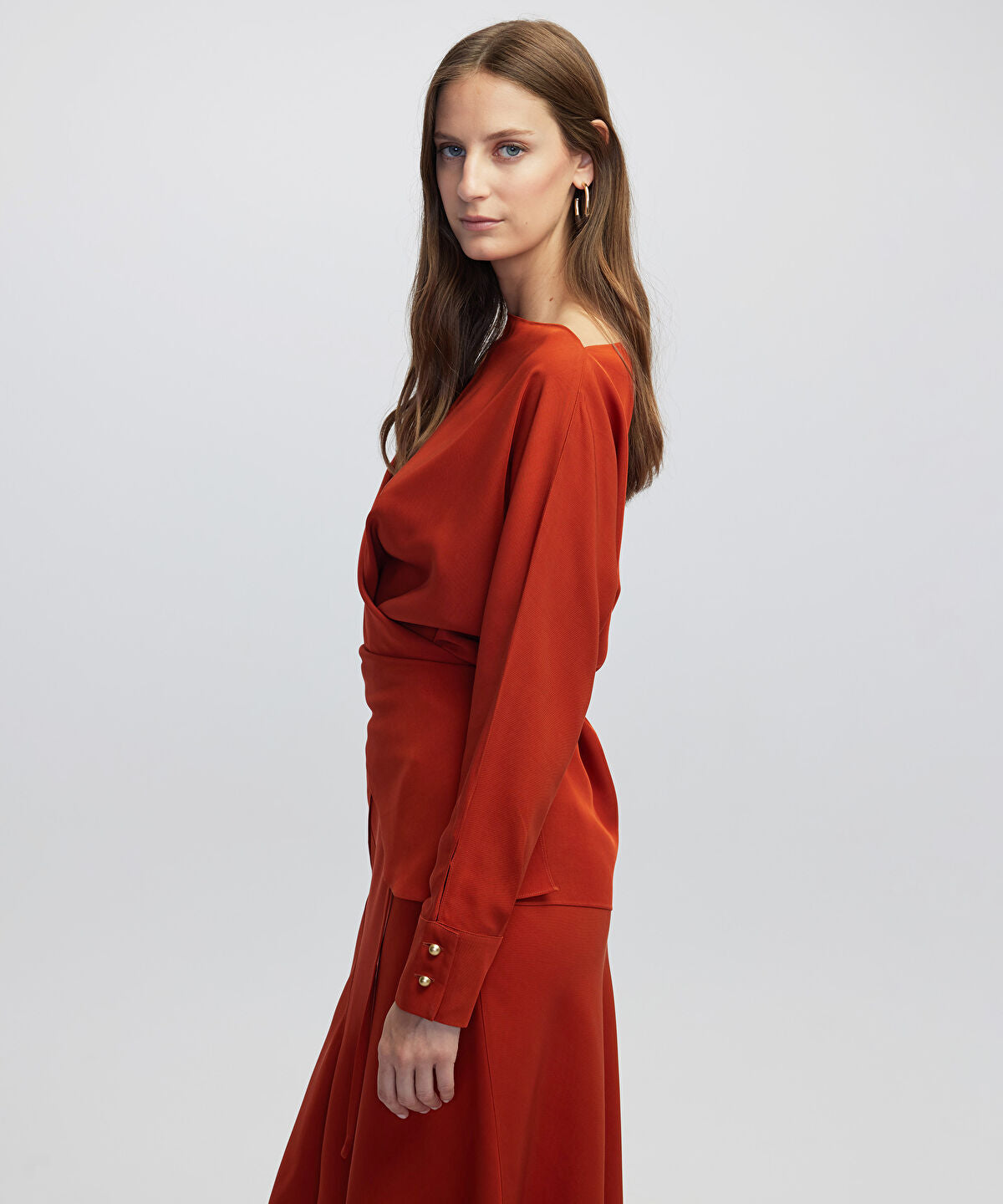 Zoomed Basic Blouse with Tied Detail