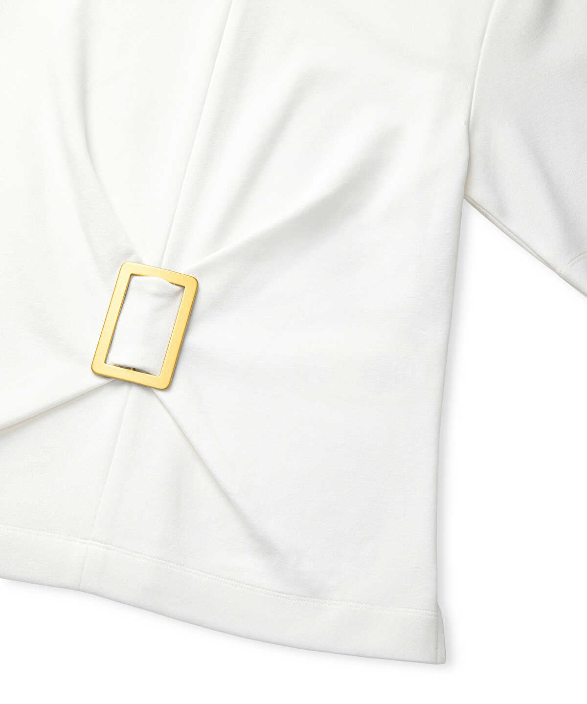 Zoomed Short Sleeve Blouse with Buckle