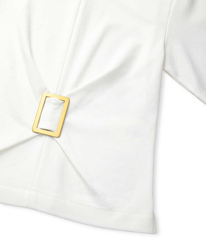 Short Sleeve Blouse with Buckle