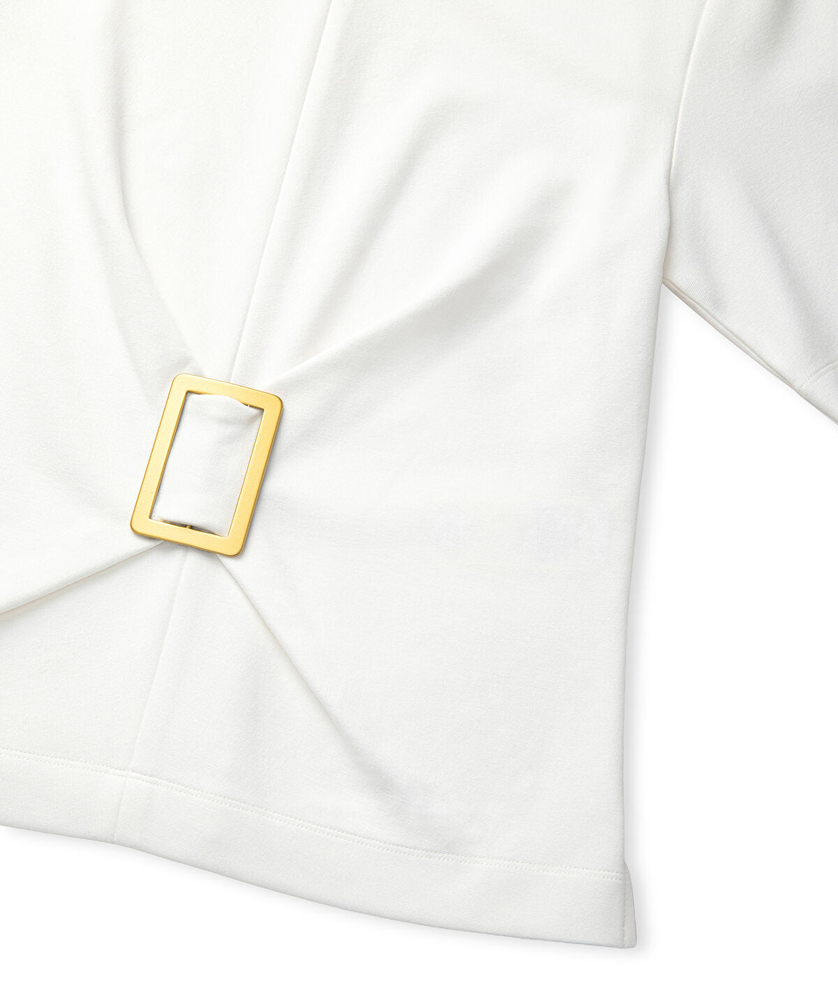 Zoomed Short Sleeve Blouse with Buckle