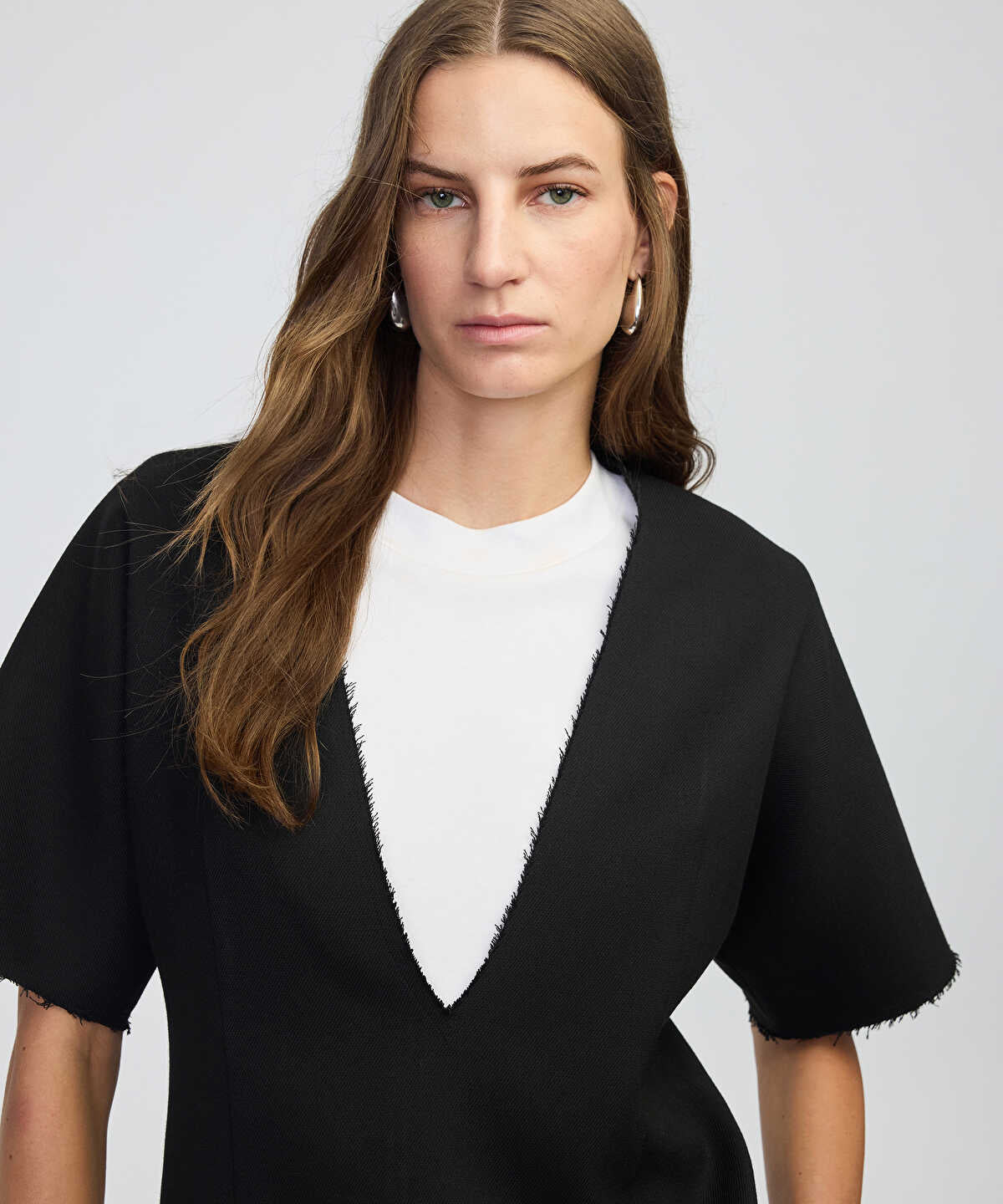 Zoomed Color-Block Layered Blouse