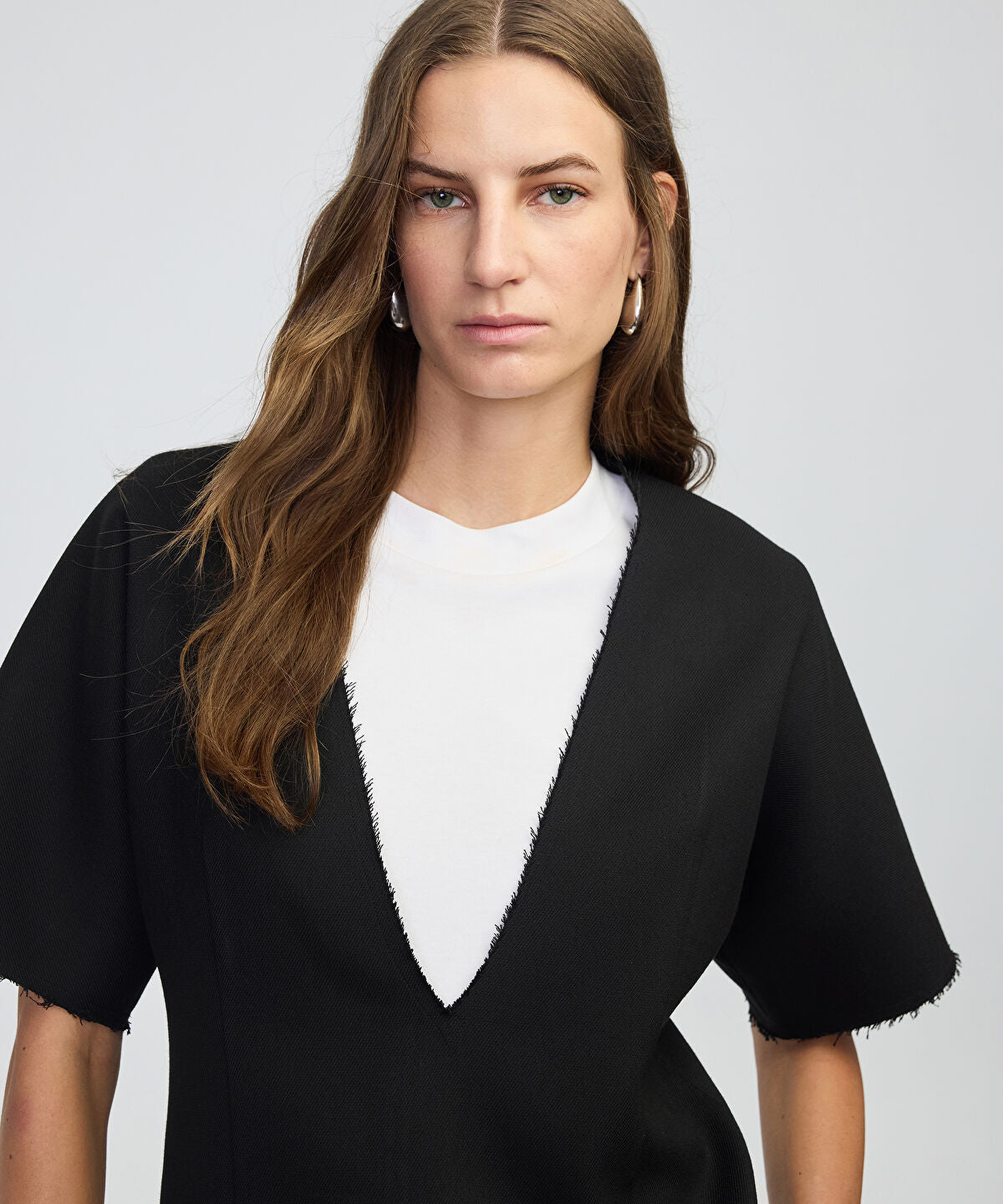Zoomed Color-Block Layered Blouse