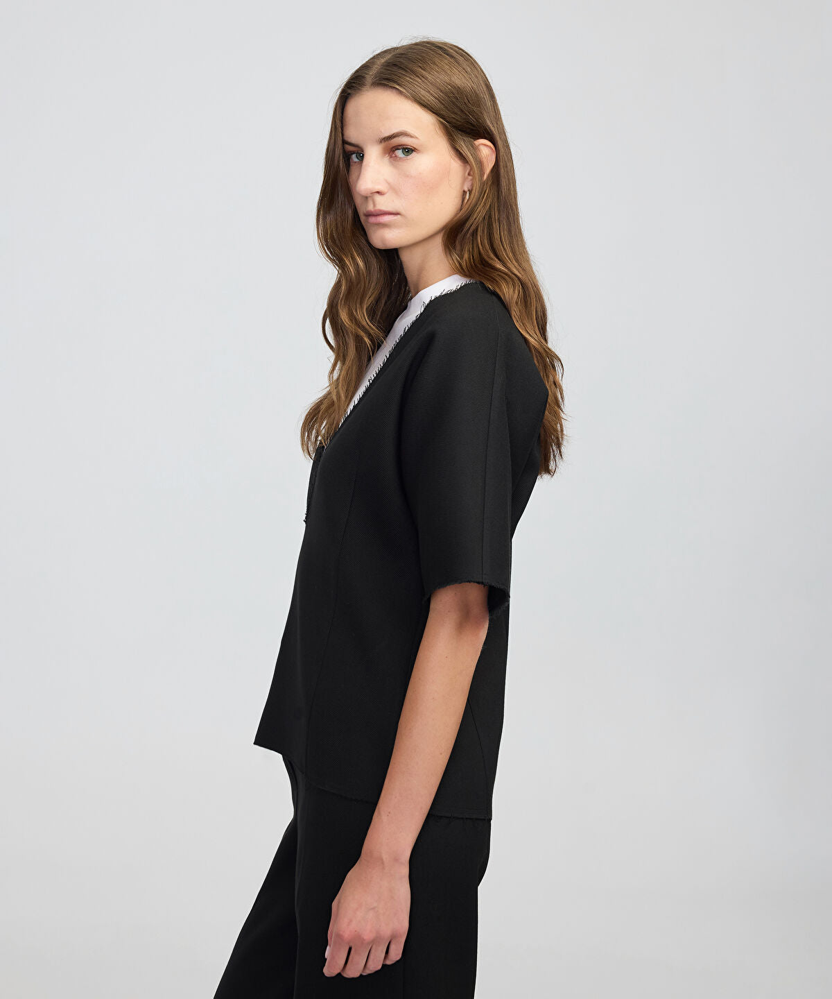 Zoomed Color-Block Layered Blouse