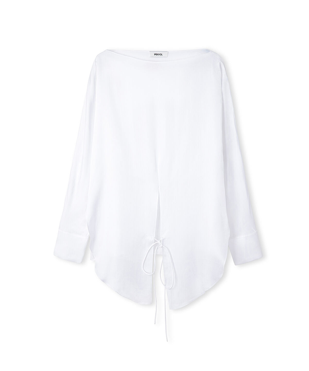 Zoomed Satin-Effect Wrap Blouse