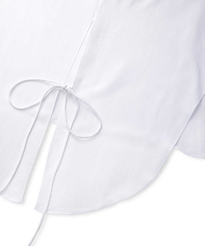 Satin-Effect Wrap Blouse