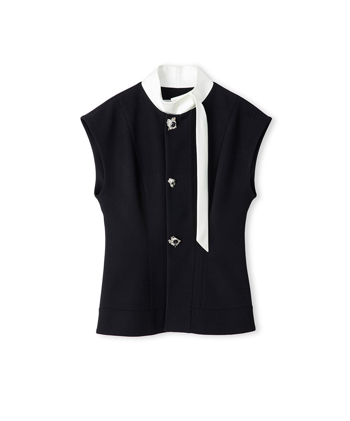 Zoomed Jewel-Button Color-Block Vest
