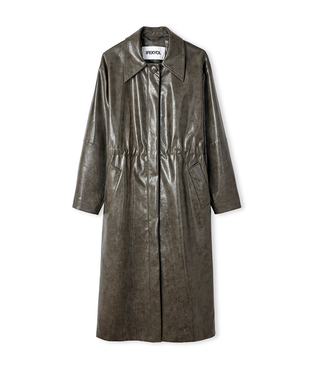 Zoomed Leather-Effect Coat