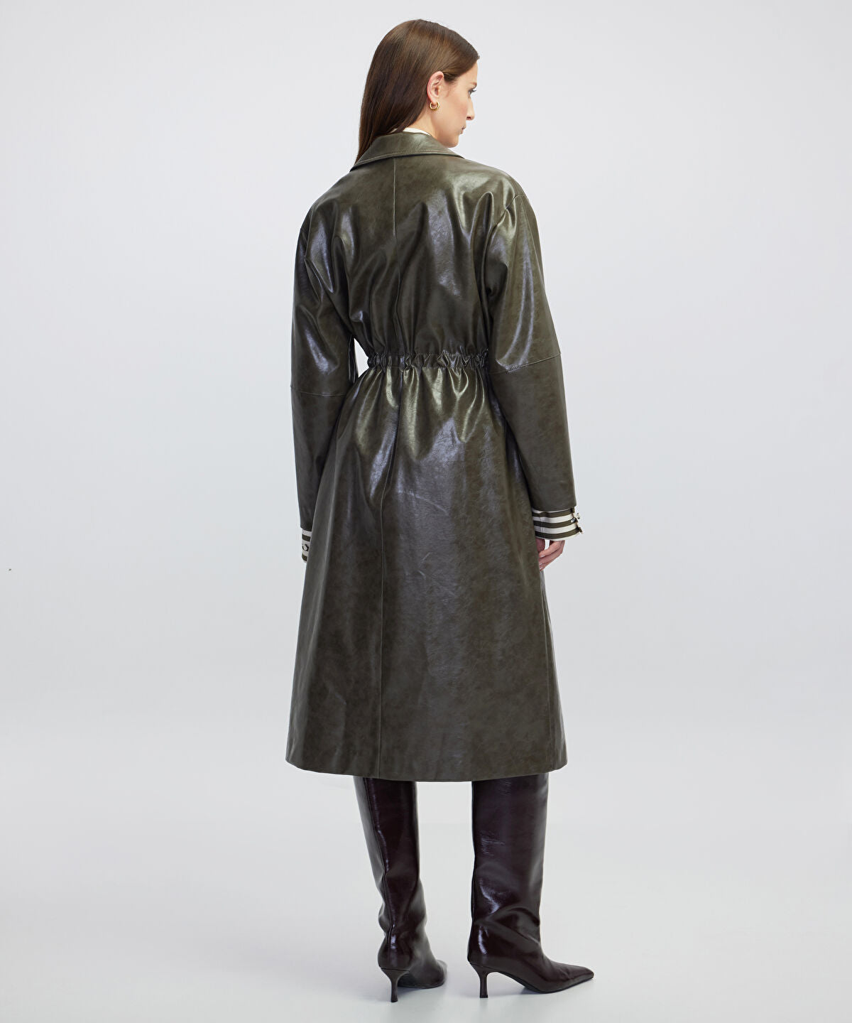 Zoomed Leather-Effect Coat