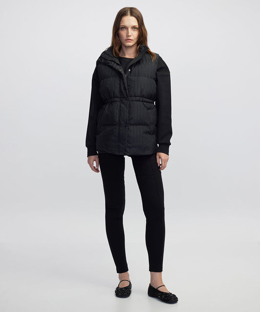 Rhinestone Embellished Puffer Vest