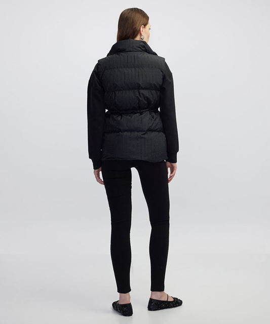 Rhinestone Embellished Puffer Vest